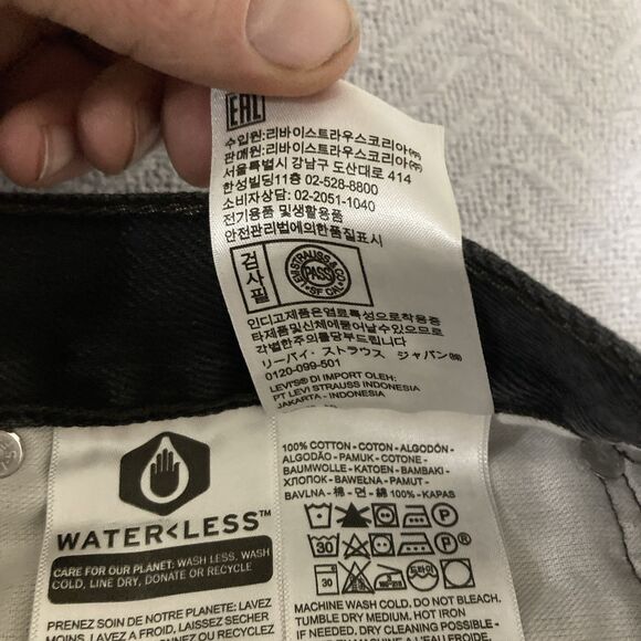 Levis Jeans 550 Mens 40x36 Relaxed Fit Jeans Black Denim Dark Wash Straight Leg - Picture 7 of 12